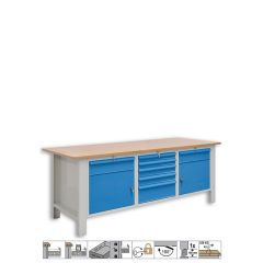 WORKBENCH WITH ADJUSTABLE LEGS (2130x720x830-930 mm)