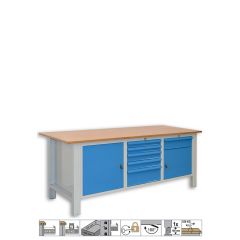 WORKBENCH WITH ADJUSTABLE LEGS (2130x720x830-930 mm)